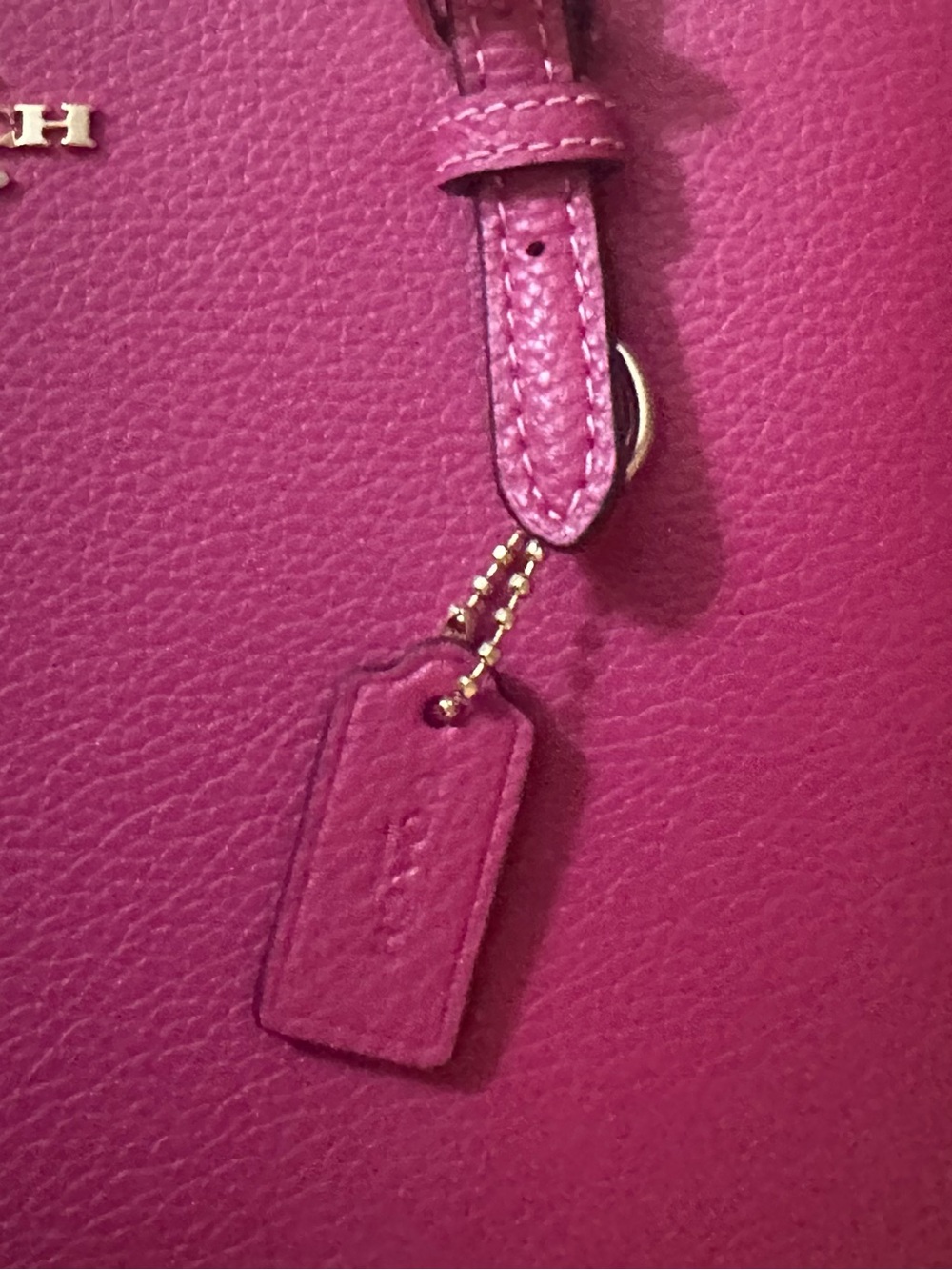 Coach Mollie Leather Tote in Pink with Gold Hardware - Picture 4 of 7